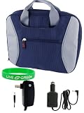 41DWrT31hxL. SL160  Acer Aspire One AOD150 1197 10.1 Inch Netbook Carrying Bag Case with 12v Car and Wall Charger   Dark Blue / Grey