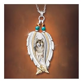 Amazon.com: Sterling Silver Wolf Art Pendant Necklace: Spirit Of The Wild: Jewelry