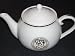 Vintage teapot with lid - CELEBRATE SEPTEMBER - NATIONAL HONEY MONTH - with gold graphic of bear holding honey pot to mouth!