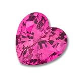 3x3mm Heart Shaped Gem Quality Chatham-Created Cultured Pink Sapphire Color #150 Weighs .14-.17 Ct.