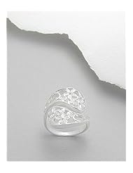 Flower Ring In 92.5 Sterling Silver
