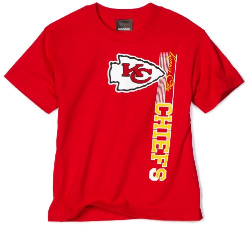 NFL Boys' Kansas City Chiefs Vertical Presence Tee Shirt (Red, Small)