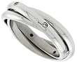 Stainless Steel 1/8 in. (3 mm) Rolling Ring w/ CZ Stones