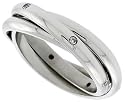 Surgical Steel 1/8" (3mm) Rolling Ring, with CZ