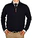 Luciano Natazzi Mens Sweater Classic Fit Quarter Zip Mock Neck Pullover Cotton