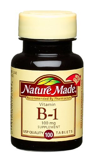 Nature Made Vitamin B1 Supplement Tablets, 100 mg, 100-Count Bottles (Pack of 6)