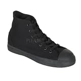 Canvas High Top Steel Toe Sneaker Shoe Black Canvas