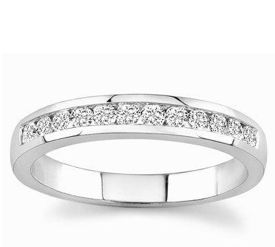 14k White Gold or Yellow Gold Channel-Set Diamond Band (H/I1, 1/3 ct. tw.)