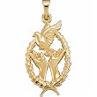 14K Yellow Gold Remembrance Charm Pendant