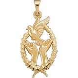 14K Yellow Gold Remembrance Charm Pendant