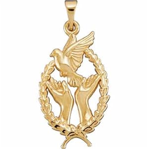 14K Yellow Gold Remembrance Charm Pendant