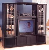 Entertainment Center Odyssey Collection for Direct View TV - Black and Autumn Maplepad