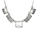 Jewelry : Sterling Silver Hammered Squares and Rectangles Necklace, 16.5"