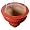 Contemporary Hanging Stoneware Pottery Planter in Cherry Red