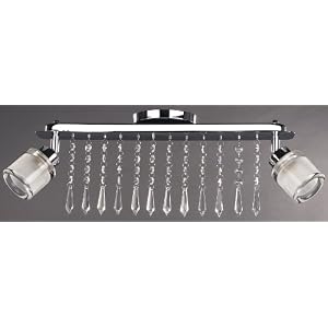 Canarm IT334A02CH9C Allure 2 Bulb Flush Mount Track Light, Chrome with Opalescent Glass by Canarm