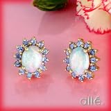 14K Opal & Tanzanite Earrings