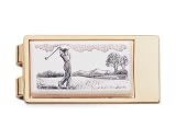 Golf Sketch Gold Money Clip