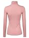 Doublju Womens Long Sleeve Jersey Turtleneck T-Shirt Top With Shirring Detail