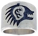 HOPI Design Sterling Silver Bear / Kokopele Ring size 9