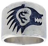 HOPI Design Sterling Silver Bear / Kokopele Ring