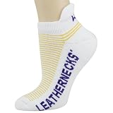 NCAA Western Illinois Leathernecks Ladies White-Gold Striped Ankle Socks