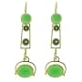 14K Green Gold Chrysoprase & Green Sapphire Exclaim Earrings by Suz Andreasen, MADE IN AMERICA
