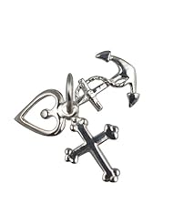 British Jewellery Workshops Silver 10x8mm Faith Hope and Charity pendant or charm
