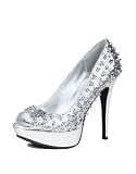 Silver Glitter Studded BLING SPARKLE Viral-71 Pump Heel
