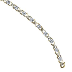 10K Yellow Gold, Diamond Fashion Bracelet, 1.00 ctw.