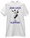 JESUS CHRIST LOVES HEARTS THE CLIPPERS BASKETBALL PRIDE FAN WHITE T SHIRT jersey