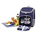 Picknickrucksack Rucksack Picknicktasche Tasche Freizeitrucksack gef�llt f�r 2 Personen blau