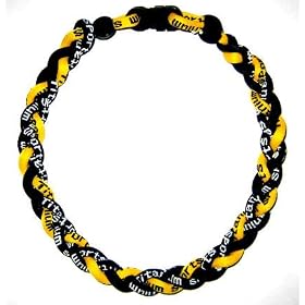 Titanium Germanium Tornado Baseball Necklace - 20 Yellow black by Titanium Sports
