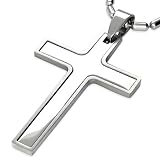 Image of Urban Male Men's Stainless Steel Simple Cross & Chain