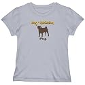 T-SHIRT WOMAN SILVER GRAY " ADDICTION PUG " X-Large