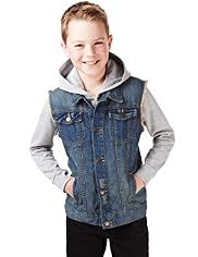 2 Piece Denim Gilet & Hooded Top Outfit