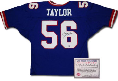 Lawrence Taylor New York Giants NFL Hand Signed Authentic Style Home Blue Football Jersey