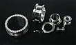 Stainless Steel Screw-on Plugs with Clear CZ 0G - Sold as a Pair