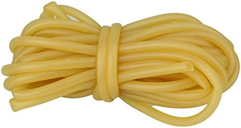 3x5mm Yellow Natural Latex Rubber Band Fitness Muscles Rally Exercise Outdoor Slingshot Catapult Elastic Part with Sevenfold Stretch (500cm Length)