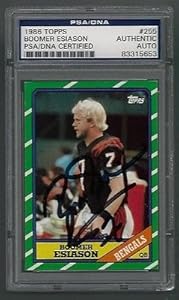 Boomer Esiason Signed 1986 Topps Bengals Rookie Card #255 Psa/Dna Auto Rc