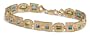 14k Yellow Gold Gem Bracelet w/ Blue Topaz and Peridot, 7.5"