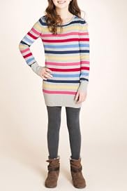 Pure Cotton Round Neck Stripe Knitted Dress [T74-4406M-S]