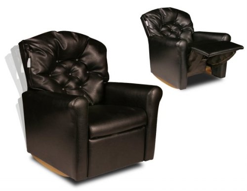 Not so Basic Black 7 Button Child Rocker Recliner Chair