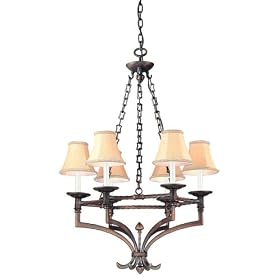 Troy Lighting F8856GB Hawthorne 6 Light Single Tier Chandelier in Gilded Bronze by Troy