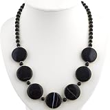 Handmade Black Onyx Medallion & Silver Necklace