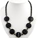 EXP Handmade Black Onyx Medallion & Silver Necklace