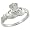 14k White Gold Claddagh Ring w/ 0.10 Carat Brilliant Cut Diamonds, 3/8 in. (10mm) wide, size 5