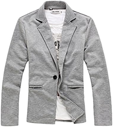 Chantye Men's Knitted Thin Blazer One Button Grey