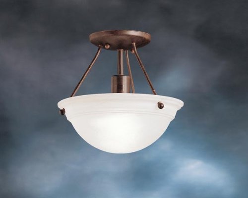 Kichler Lighting 3121TZ Semi Flush Ceiling Light, Tannery Bronze
