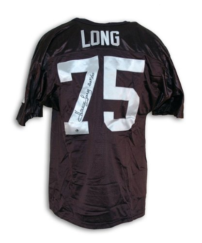 Howie Long Raiders Autographed/Hand Signed Black Throwback Jersey Inscribed ''HOF/OO''