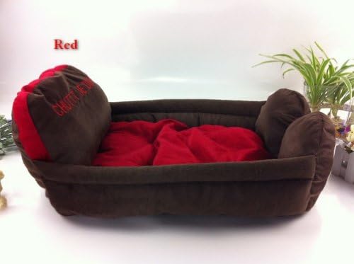 Dog Home Pet Bed Dog Kennel Crib Mattress Detachable Teddy Dog Bed For Dog (Red)